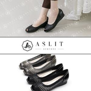 [애슬릿] 여성 토오픈 에나멜 플랫 슈즈-_사본