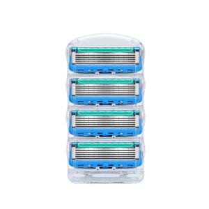 질레트 호환용 프로쉴드 옐로우/스킨텍 면도날(4입) 질레트 면도날 마하3 터보 3중날 4개입 마이크로핀 컴포트가드 윤활스트립 편안함 매끄러움