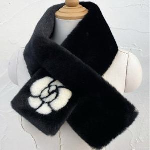 [애슬릿] 꽃 밍크 퍼 쁘띠 미니 털 머플러 목도리