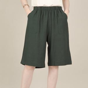 애비뉴투지 엄마옷 얇은 데일리 캐쥬얼 허리 밴딩 여름 통바지 반바지 P08560