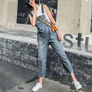 스타일리쉬한 캐주얼 패션 여성 데님 청 멜방 팬츠 멜빵바지