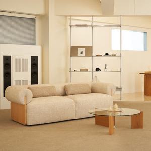 [무케] 파찌홈_헤이즈 3.5인용 패브릭 소파 오트베이지 에쉬목대 직조패브릭 발수기능 거실소파