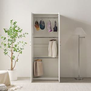 [착불배송] H62001 3단 옷봉 도어장 800 1colors 옷수납장 옷장 행거장 행거옷장 수납옷장 싱글옷장 드레스룸수납장 드레스룸옷장 긴옷장 행거수납장