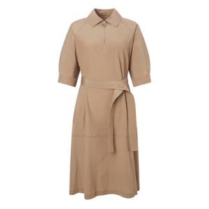 닥스 여성 25SS 시어서커카멜 스트랩 반소매 카라 집업 원피스 DLDR5B401CM