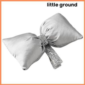 [리틀그라운드8] 룰라비(75A12-872-04)실버패딩리본헤어핀 아동여아 악세사리 머리띠 장식 파티 공주