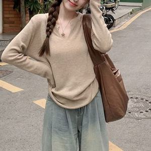 여성니트티 베이직 러블리 데이트룩 코디 심플 니트