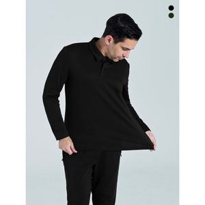 [마운틴벨리][25FW신상] 가을 가벼운 솔리드 스냅 카라 긴팔 티