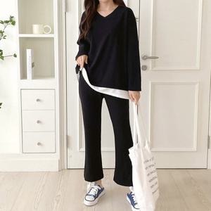 나야홍 / 빅사이즈 508 코디쉬운브이추리닝세트 DNOV126