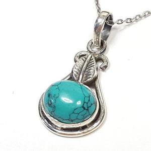 [블루케이] 실버925심플터키석 합성석목걸이250602-14