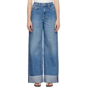 25 FW 수비 여성 블루 스트라이더 타이덜 데님 진 252088F069005