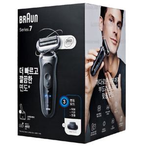 BRAUN 시리즈 7 브라운 전기면도기+세척충전스테이션세트 72-G7200cc 그레이
