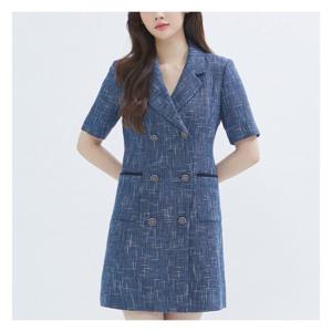 [로엠]반팔 자켓형 트위드 원피스 (RMOWC38R12-T)