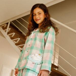 [오르시떼]아동 F013 무민체크 긴소매 상하 OR25SKGEF013