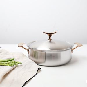 베세머 오리진) 통5중 스텐 316 프리미엄 스테인리스 로즈골드 24cm 전골 냄비