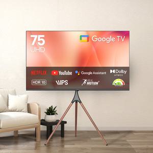 루컴즈 75인치 4K UHD LED 구글OS TV T7502KUG 스탠드포함 벽걸이형 크롬캐스트