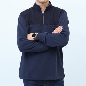 [데드라옴므]MTS1001 엠보싱배색반집업티셔츠 (110size)