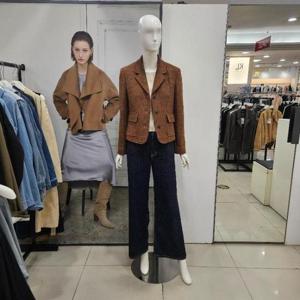 Ab.f.z DP01 모100쓰리버튼체크숏자켓 AFZ4QJ06