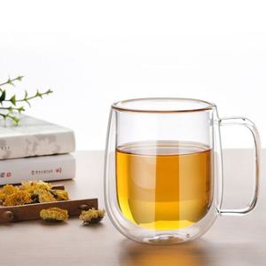 (로하티)감성 이중 유리컵(350ml) 컵 유리컵 이중유리컵 손잡이유리컵 이중유리컵 유리물컵 유리음료컵 다