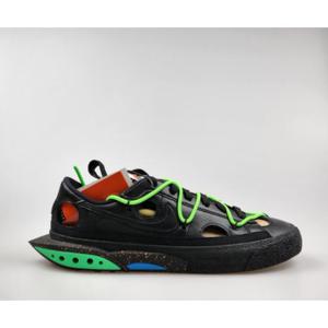 오프화이트 나이키 블레이저 로우 77 블랙 앤 일렉트로 그린 DH7863-001