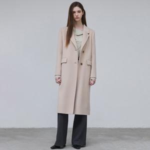 플라스틱아일랜드  (PR4TC081) 테일러드 투버튼 롱 핸드메이드 코트