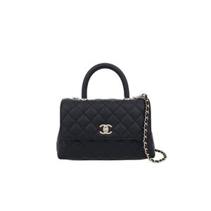 [엘러브] 새상품 샤넬 코코핸들 스몰 블랙 샴페인골드 캐비어 5ET1884