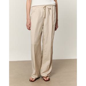 아떼바네사브루노 여성 25SS 시즌오프 라이트베이지 턱장식 스트랩 여름 린넨혼방 밴딩 팬츠 VLPA5B273I1