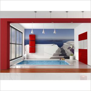 산토리니언덕포인트벽지 풍경포인트벽지 유럽풍경포인트벽지