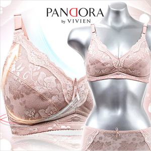 [판도라by비비안]노와이어 홑겹 무빙 레이스 브라팬티 bp7072