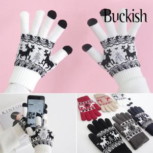 루돌프 남녀공용 방한 겨울 기모 장갑 스마트폰 터치 울 장갑