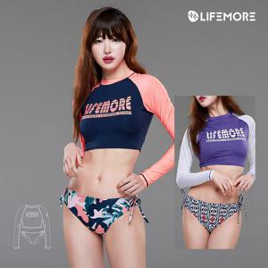 제너카르샤 여성 크롭 래쉬가드세트/수영복/비치웨어