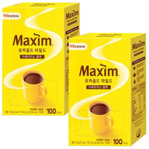 맥심 모카골드 커피만 100T x 2개+사은품랜덤(id당1개)