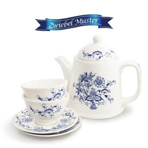 쯔비벨무스터 다기세트 (티포트+컵 2P+컵받침 2P) 선물세트