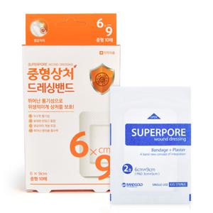 밴드골드 슈퍼포아 6cmx9cm 멸균형 밴드 10매입 드레싱밴드