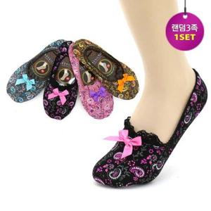 (L0127) 쌩크로포드 쿠션덧신 (3족 페이즐리) (L0127) 패션양말