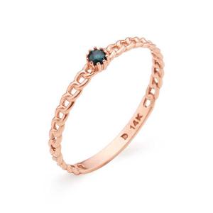 [도로시] 14k 청러프 티니 픽스체인 반지(다이아몬드)