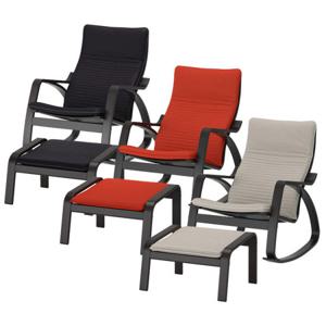 이케아 POANG 흔들의자+풋스툴(프레임블랙브라운) 풀세트