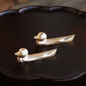 놋담 방짜유기 유기 오리 수저받침 대 2P