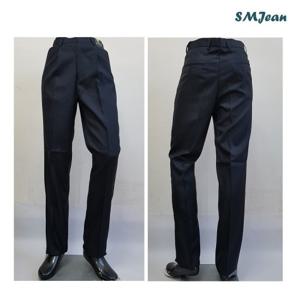 SMJ332s 정장바지 기본일자 체크 네이비 중년 신사바지 남성