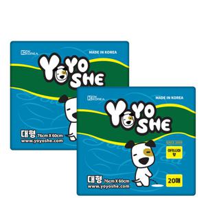 [요요쉬] 배변패드 대형 스카이 20매 X 2팩