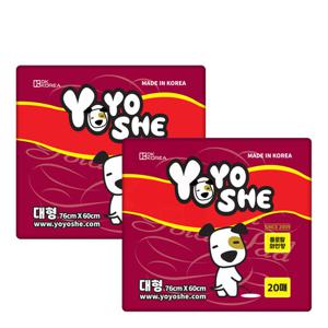 [요요쉬] 배변패드 대형 와인 20매 X 2팩