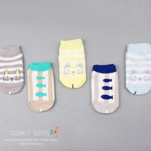[꼼지]D캣츠스니커즈(5족세트) 유아양말/스니커즈/양말세트/아기양말/신생아양말/여아양말/남아양말