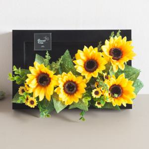 해바라기 조화 액자 블랙 set 30cm 인테리어 꽃 벽장식 소품 금전화 풍수 개업 집들이