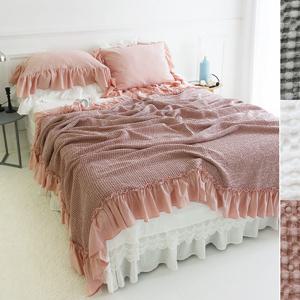 로맨틱 프릴 모달 와플 여름이불(퀸베개세트)-3color