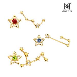 골드앤 18K 별자리 다이아 탄생석 귀걸이 YG