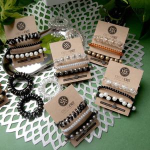 [KNOTXKNOT] 3pcs특가 진주앤메탈볼 스터드 스프링 밴드 머리끈