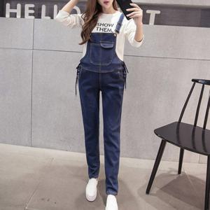 임산부 데님멜빵바지 빅사이즈 임부복 팬츠 청 7249