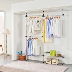 업그레이드 고정식 옷걸이 행거 901 수납바구니 포함 드레스룸 옷정리 행거