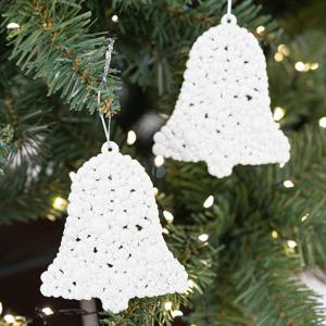 크리스마스 종 트리 장식 폼폼 화이트 9cm [2개입] 꾸미기 소품 용품 오너먼트 데코 이벤트