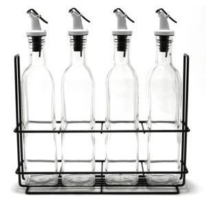 시노글라스 오일병 500ml 블랙 4P+오일병선반 세트U형