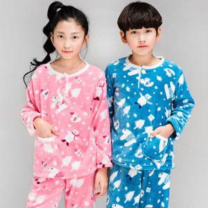 이라인 캔디곰 아동 주니어 울트라 밍크 상하 수면잠옷 파자마